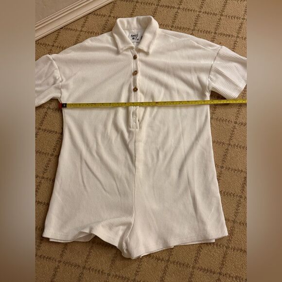 Princess Polly White ribbed Keegan Romper 8 - Picture 5 of 11